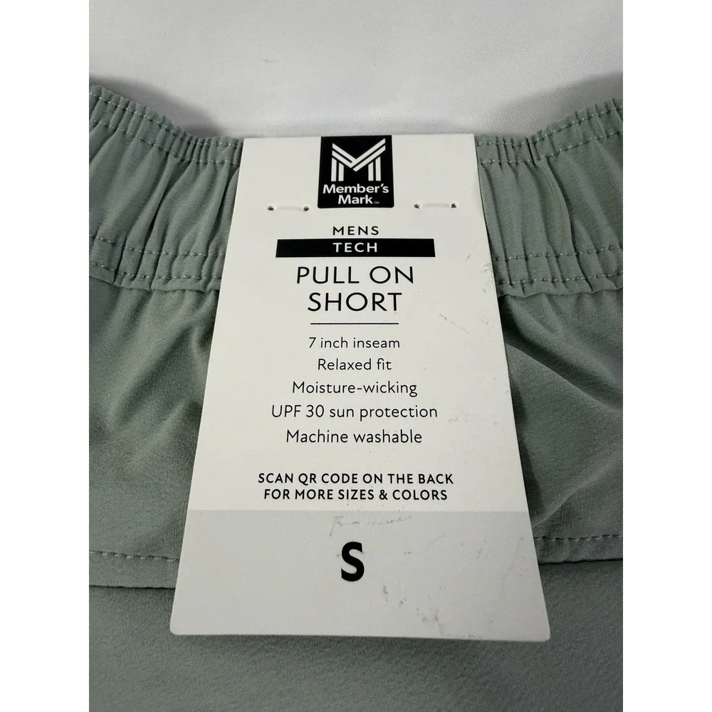Members Mark Men's Small Tech Shorts Lot Elastic Waist Pull On 7